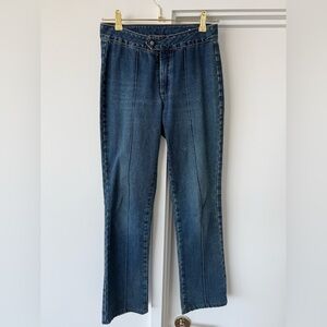 Diesel Vintage "Only the Brave” Pintuck Straight Leg High-Rise Blue Wash Jeans